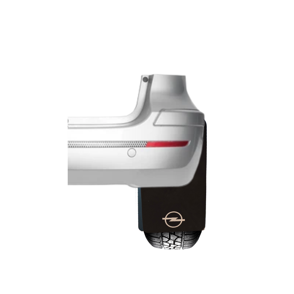 Opel Mud Flaps Universal Rubber In Pairs White Logo