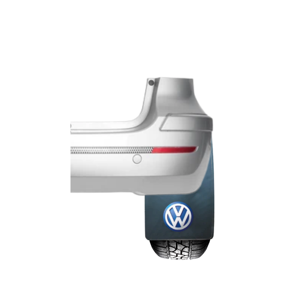 Volkswagen VW Mud Flaps Universal Fitment Flexible Rubber In Pairs Blue/White Logo