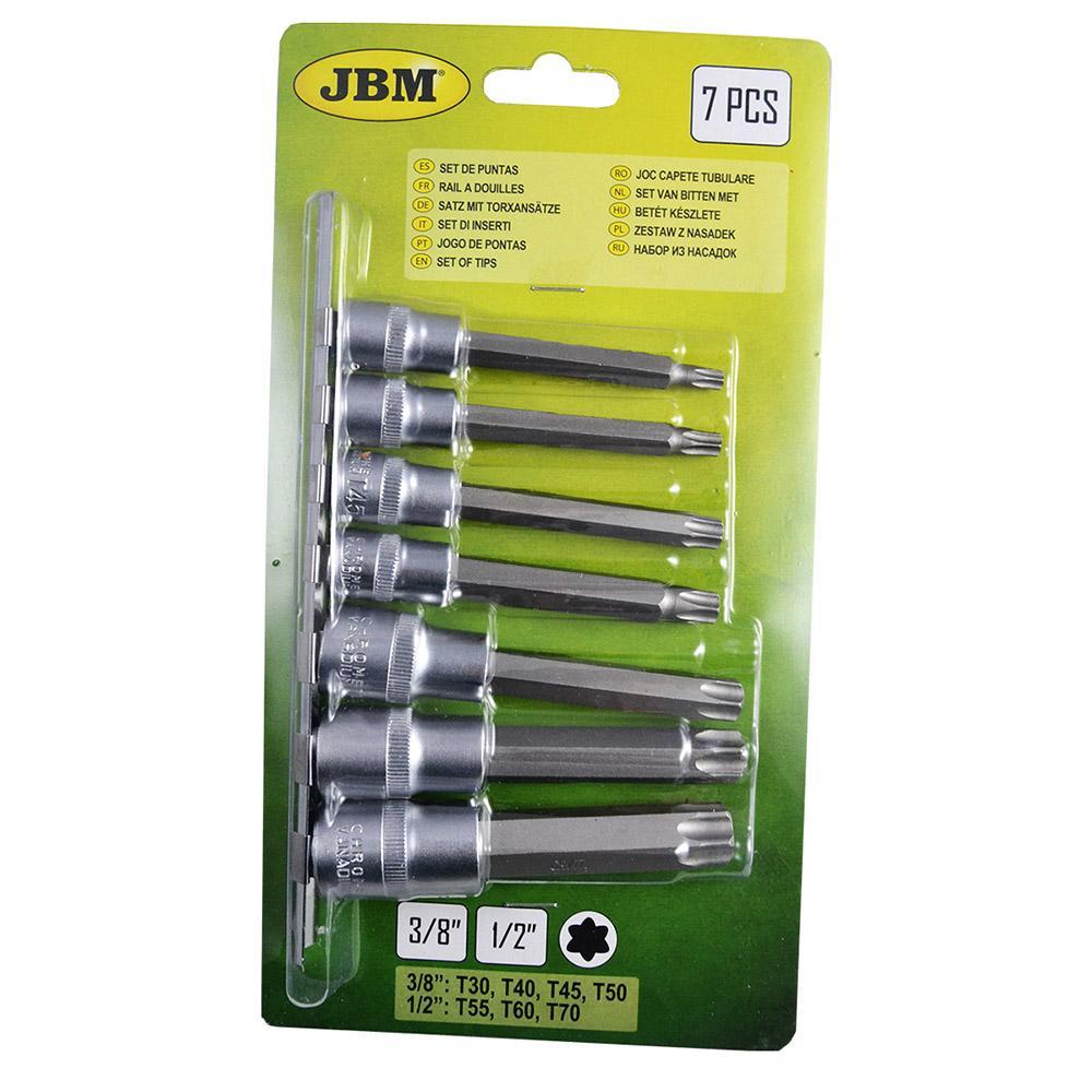 JBM-53084 Set of 7 Torx Bit Sockets 3/8" And 1/2" Additional View 2-Sweeney Motor Factors