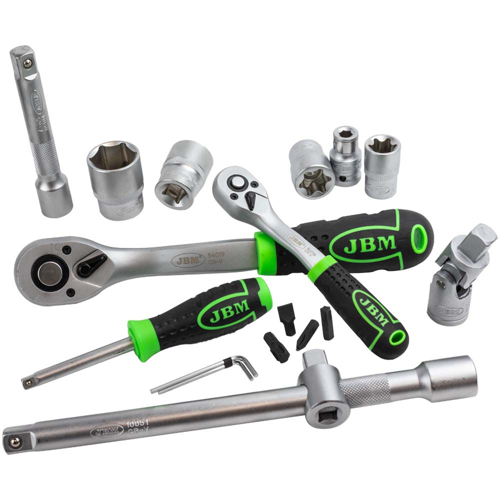 Jbm socket set tool kit 108pc with zinc finish 1/2’ &