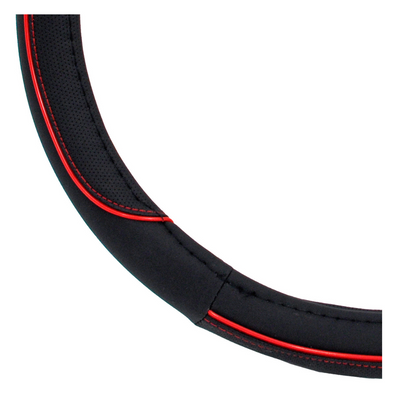 Universal steering wheel cover (37-39cm) black & red