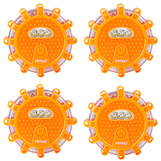 Warning Beacon 12 Red LED 4 Pack Magnetic Road Marker Waterproof 9 Modes