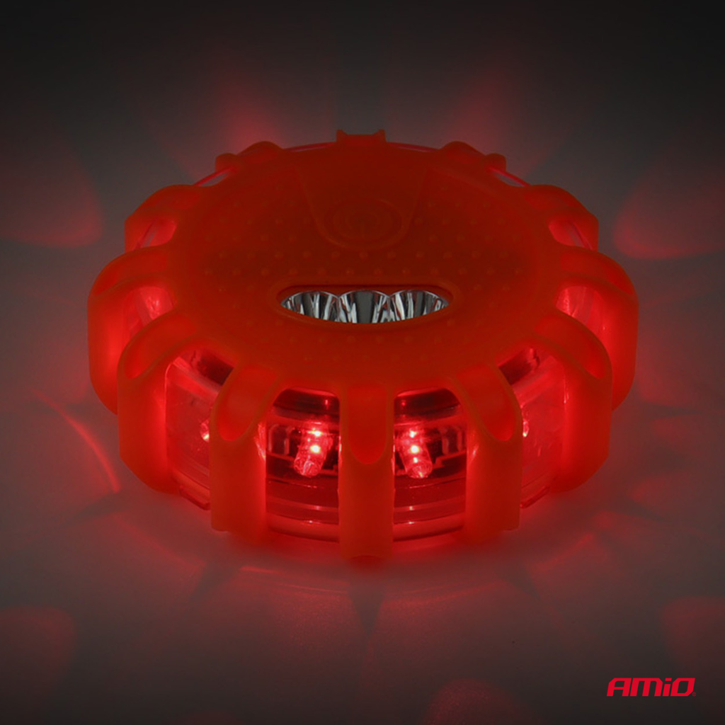 Warning Beacon 12 Red LED 4 Pack Magnetic Road Marker Waterproof 9 Modes