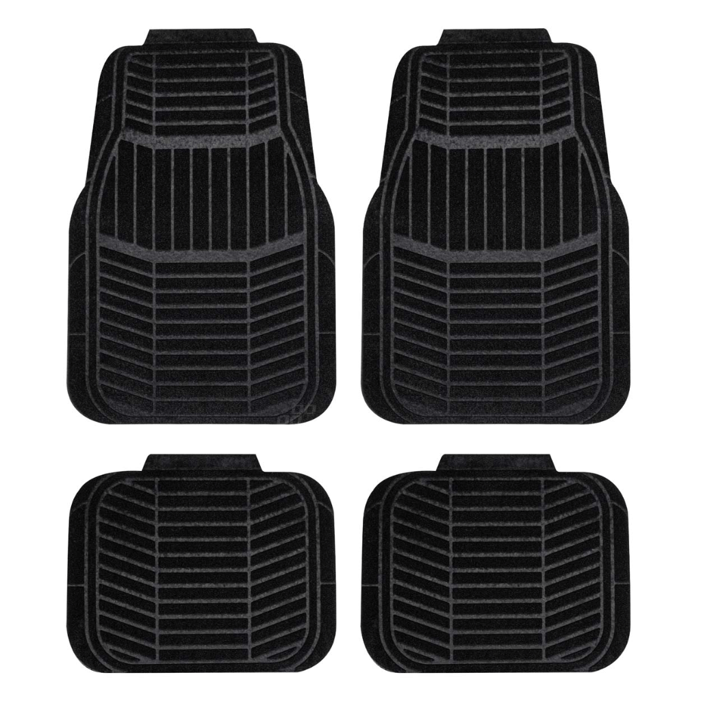 Textile Car Mats Set Of 4 Black Floor Protection Universal Fit Hard Wearing