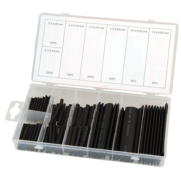 127pc Black Heat shrink Assortment Box Insulation Tubing - Sweeney Motor Factors