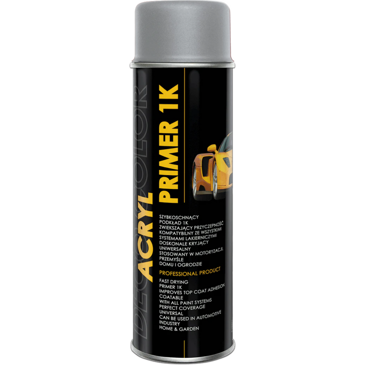 1K Acryl Primer 4 Colours Fast Drying 500ml - Grey - Primers