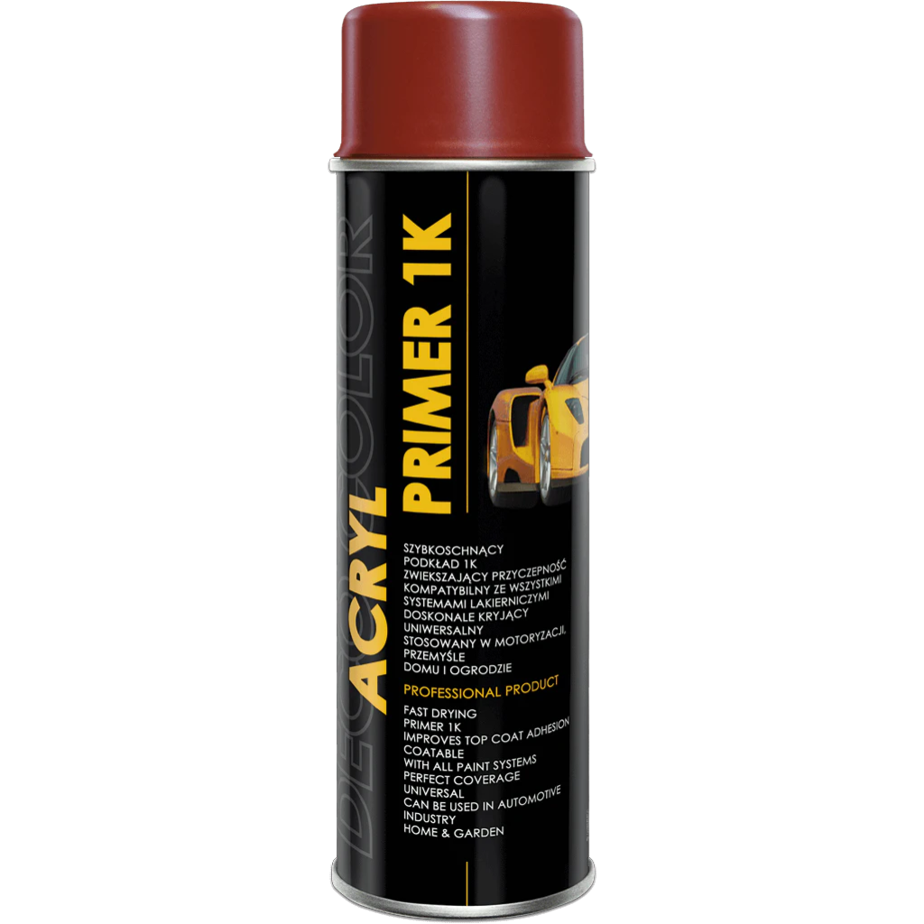 1K Acryl Primer 4 Colours Fast Drying 500ml - Red - Primers