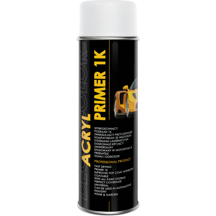 1K Acryl Primer 4 Colours Fast Drying 500ml - White -