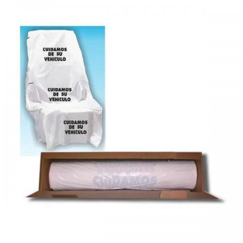 Strong 25mc  White Polythene  Disposable so can be thrown away after use  Sold on a roll for easy use  Designed to fit all car seats  Ideal for protecting seats during a service, MOT or valet - Sweeney Motor Factors