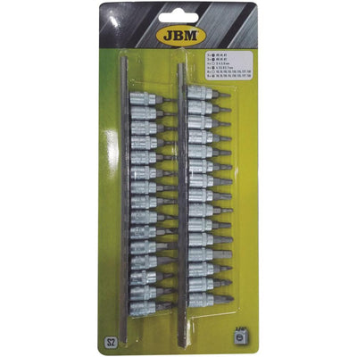 30 Piece 1/4" Bit Socket Set Allen Key Philips Torx Pozi Straight On Rail-Sweeney Motor Factors