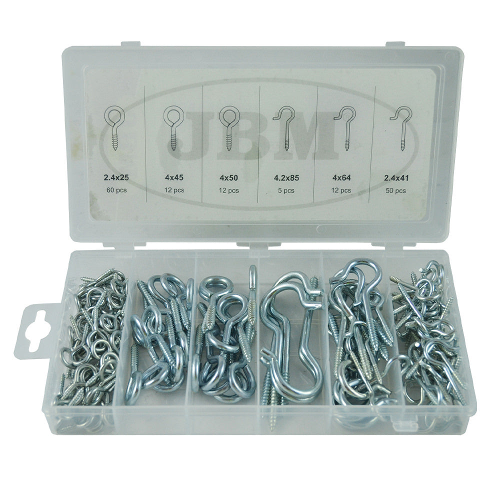 151-Piece Hook Screw Assortment – Durable Fasteners for Automotive & General Use