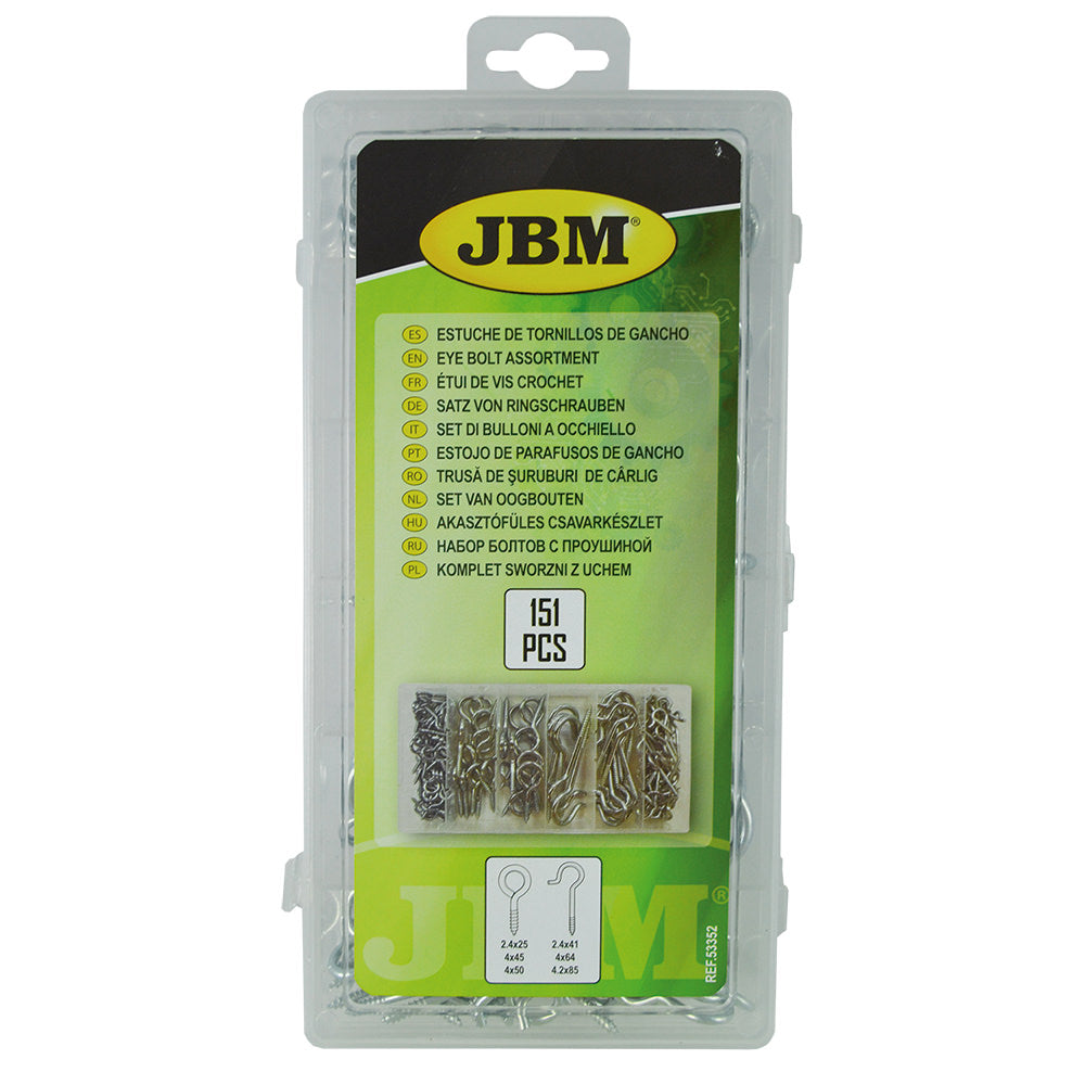 151-Piece Hook Screw Assortment – Durable Fasteners for Automotive & General Use
