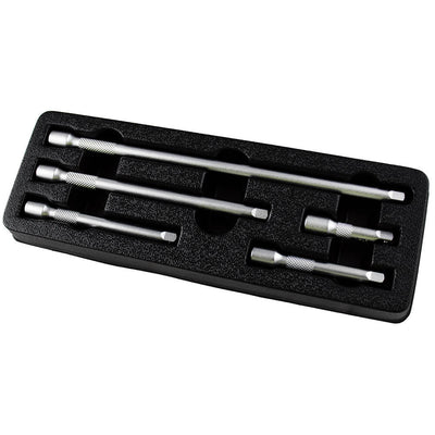 5pc Extension Socket Set Bar Straight End 1/4" Drive 50mm 75mm 100mm 152mm 227mm - Sweeney Motor Factors