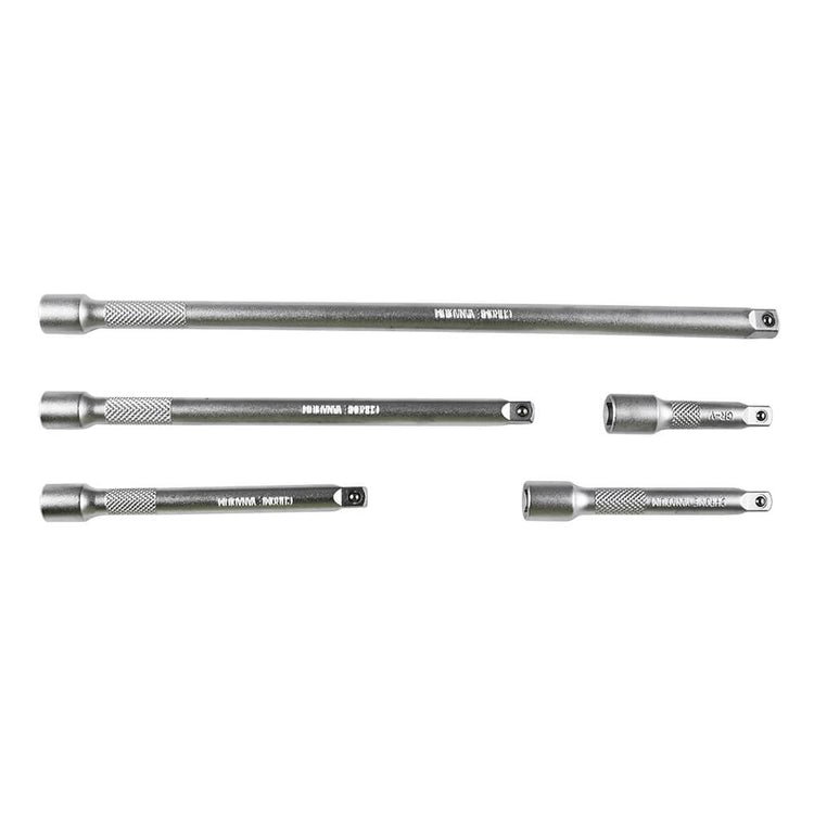 5pc Extension Socket Set Bar Straight End 1/4" Drive 50mm 75mm 100mm 152mm 227mm - Sweeney Motor Factors