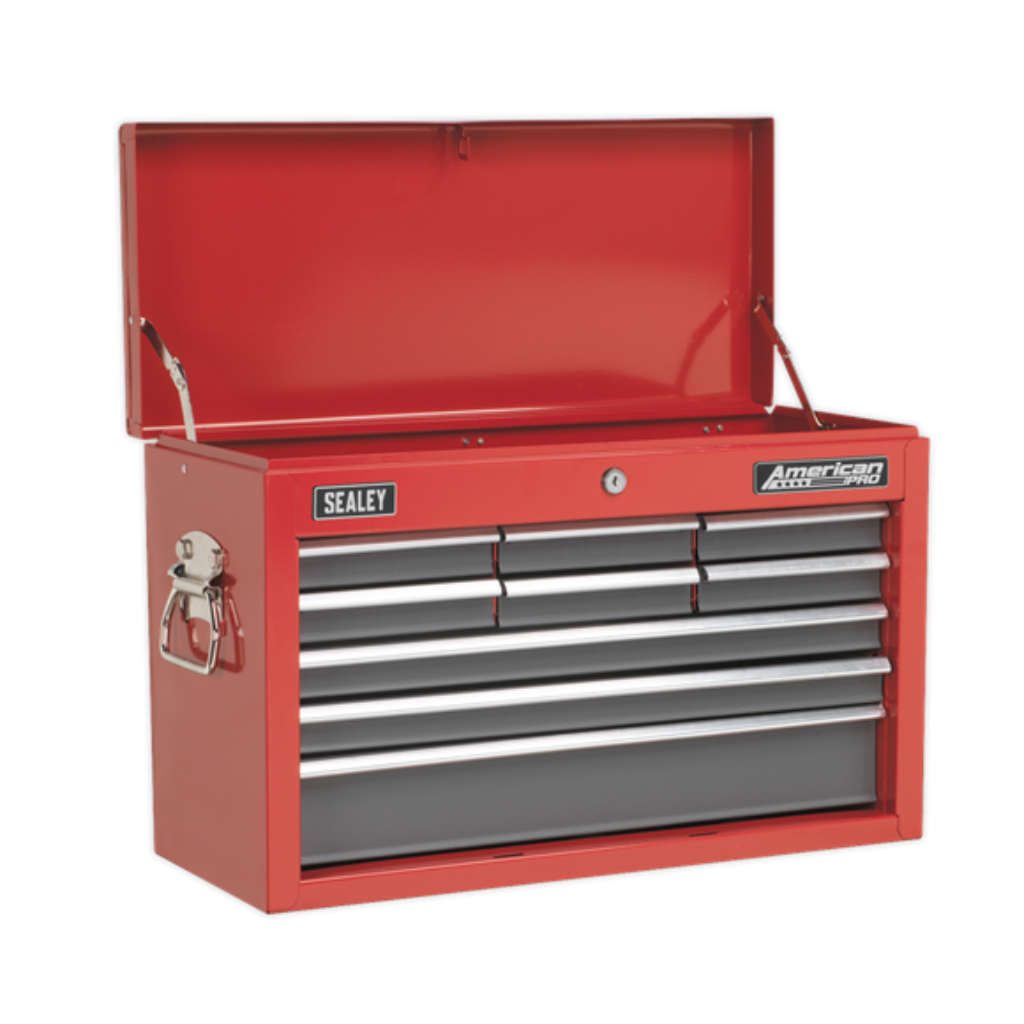 Sealey 9 Drawer Topchest with Ball-Bearing Slides - Red