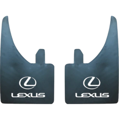 Lexus Mud Flaps Universal Rubber In Pairs White Logo And Text 15" x 9"