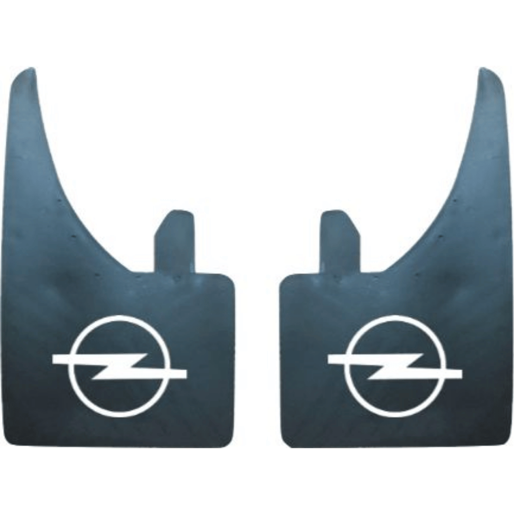 Opel Mud Flaps Universal Rubber In Pairs White Logo
