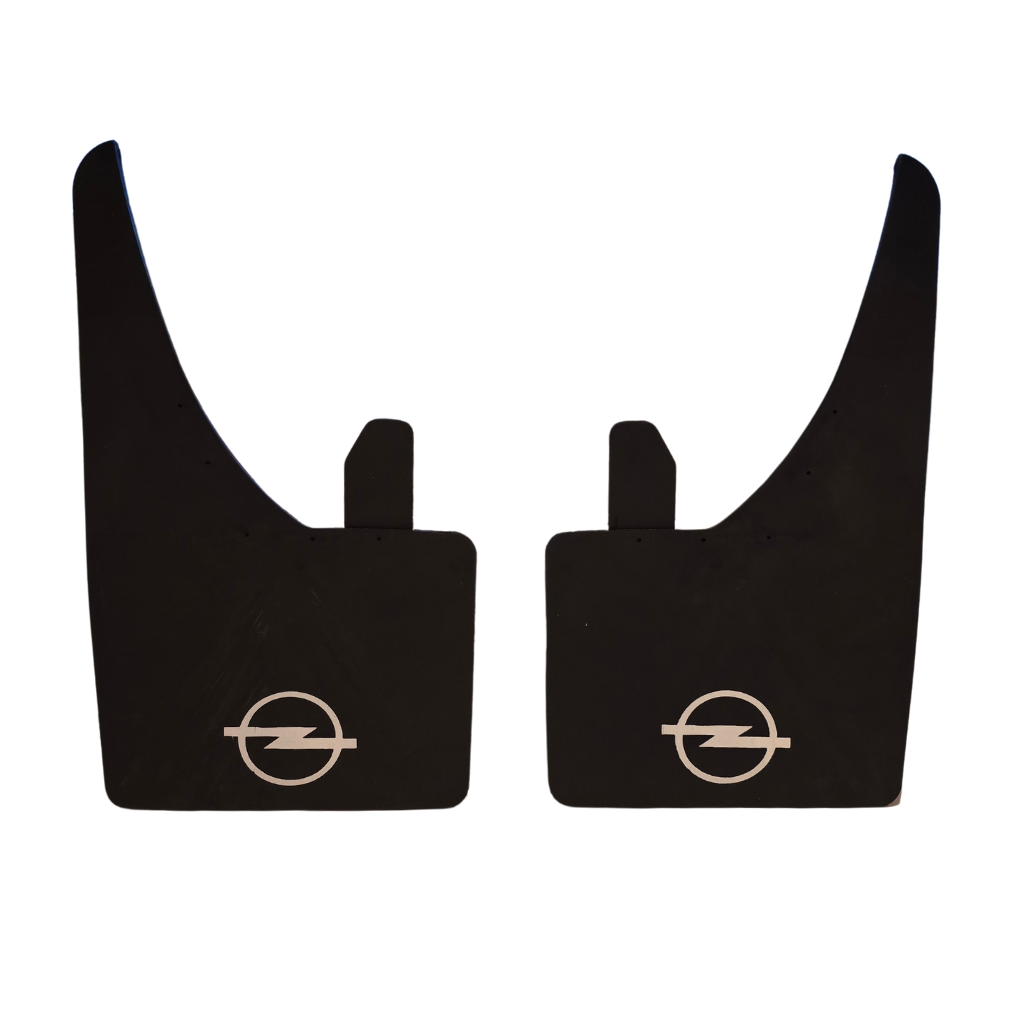 Opel Mud Flaps Universal Rubber In Pairs White Logo