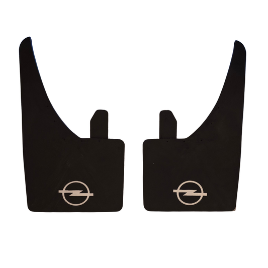 Opel Mud Flaps Universal Rubber In Pairs White Logo
