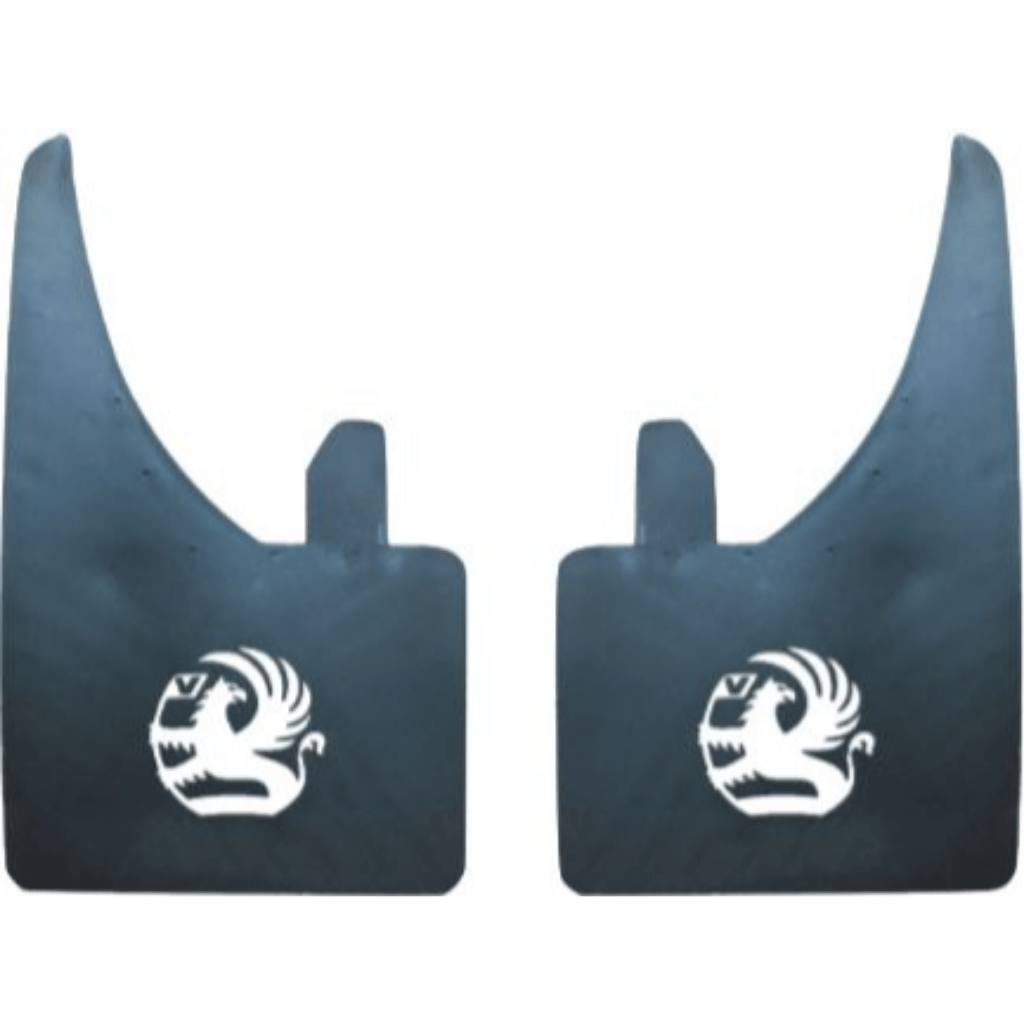 Vauxhall Mud Flaps Universal Rubber In Pairs White Logo