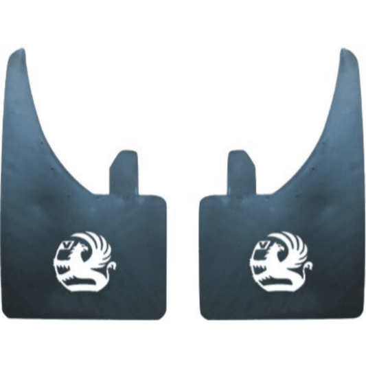 Vauxhall Mud Flaps Universal Rubber In Pairs White Logo