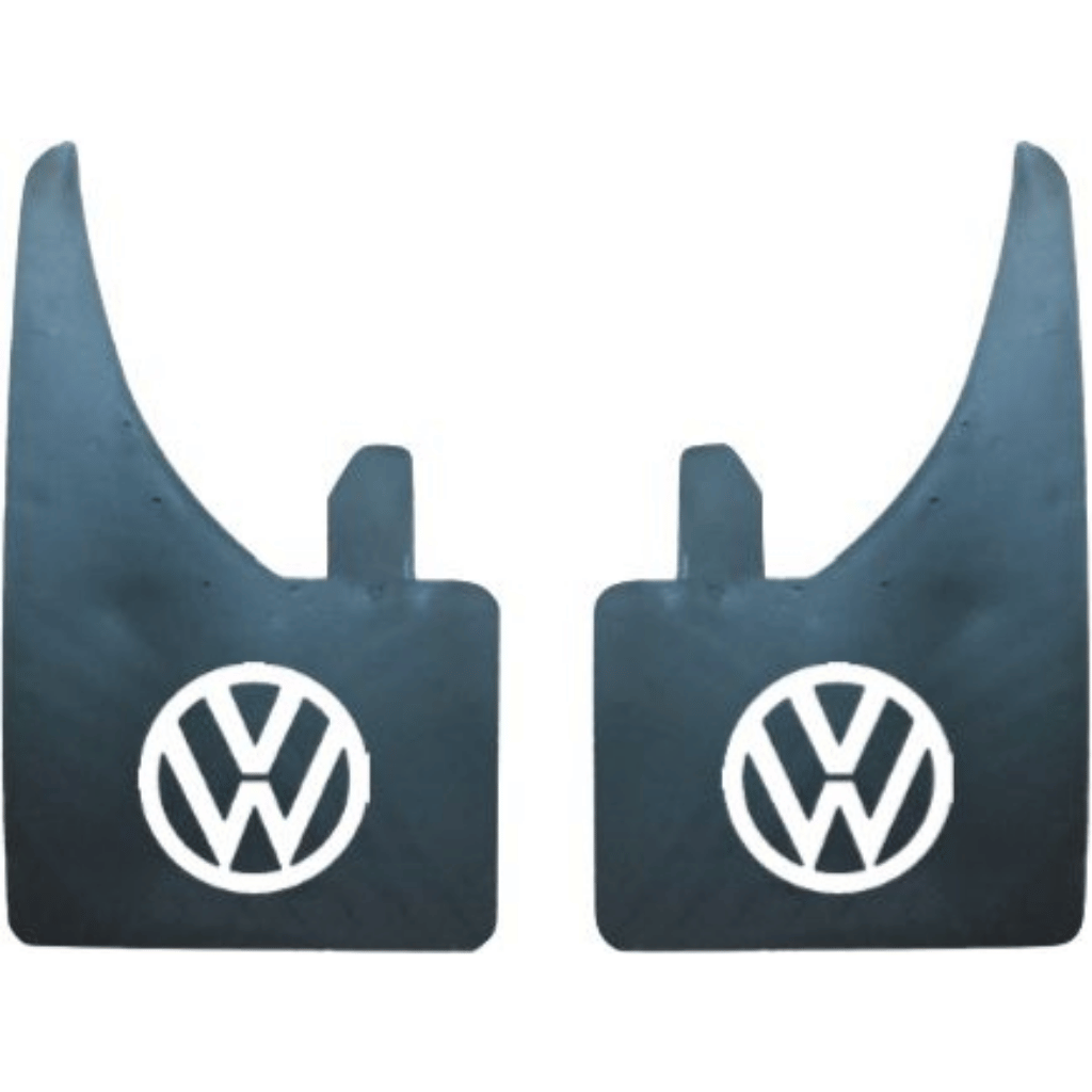 Volkswagen Mud Flaps Universal Rubber In Pairs White Logo