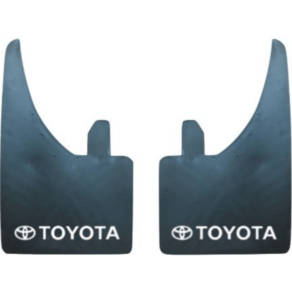 Toyota Mud Flaps Universal Rubber In Pairs White Logo And Text
