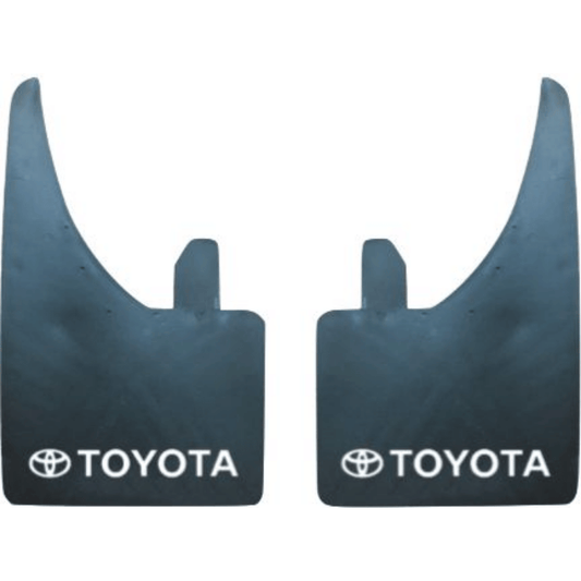 Toyota Mud Flaps Universal Rubber In Pairs White Logo And Text