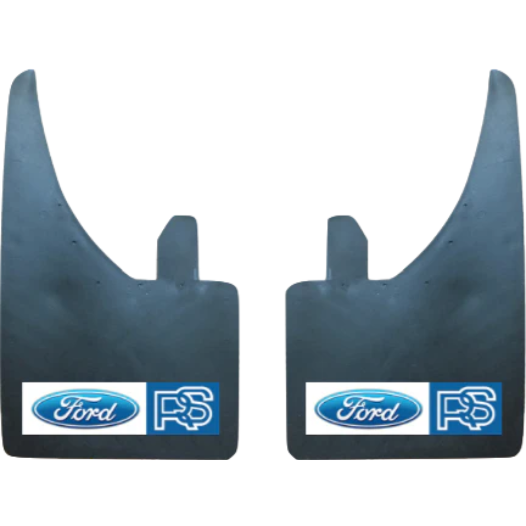 Ford RS Blue Mud Flaps Universal Rubber In Pairs Blue/White Logo
