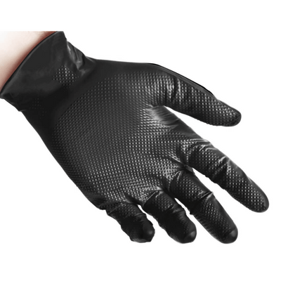 Reflexx N85 Powder-Free Black Nitrile Gloves – Heavy-Duty, Full-Grip, and Chemical-Resistant PPE