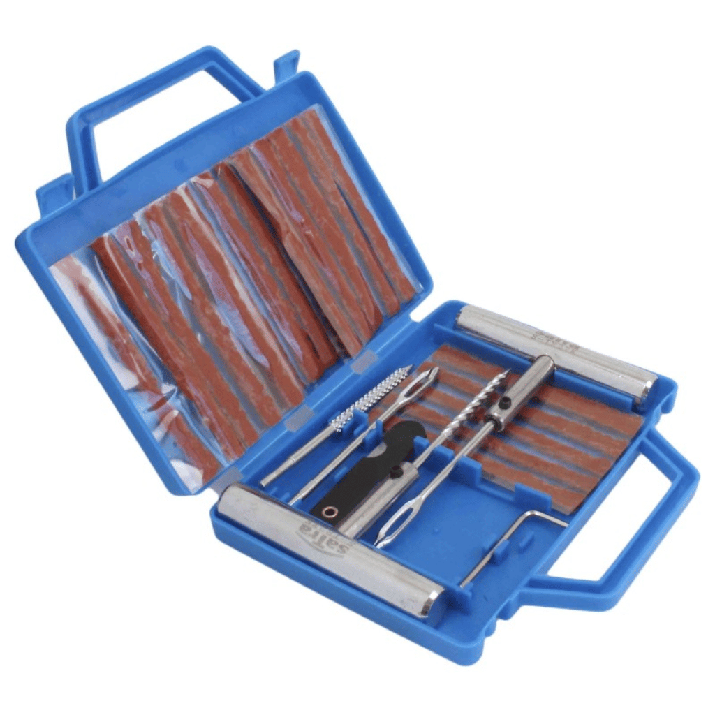 27‑Piece Universal Roadside Tubeless Tyre Puncture Repair Kit
