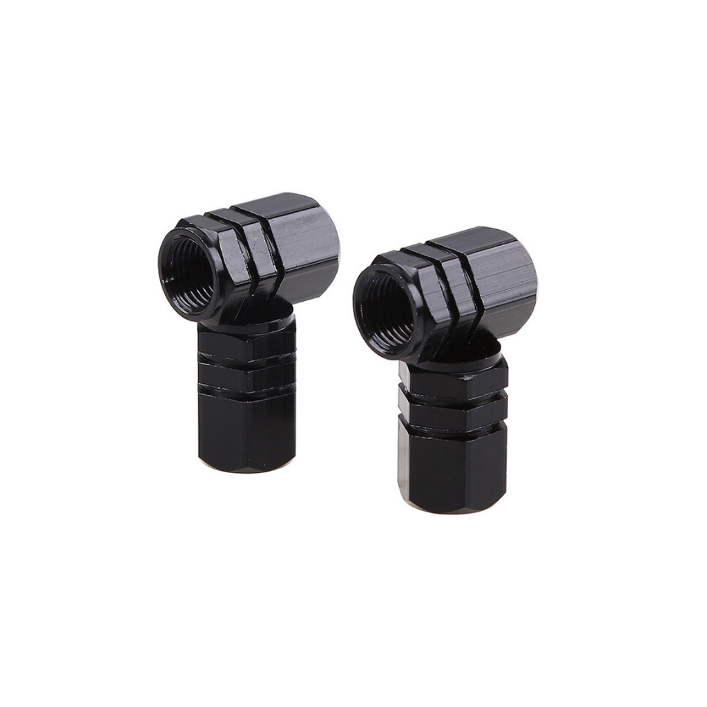 Aluminium black tyre valve cap 4 pcs