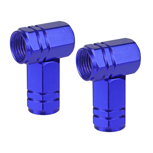 Aluminium tyre valve cap blue 4 pcs