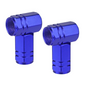 Aluminium tyre valve cap blue 4 pcs
