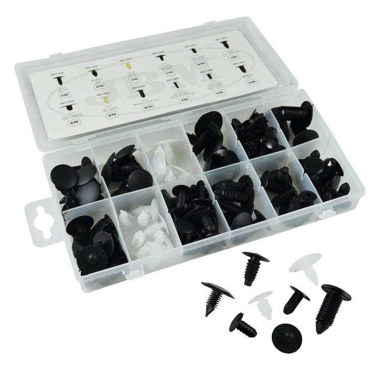 JBM-52888 Universal Plastic Panel Clip Set 128pc - Sweeney Motor Factors