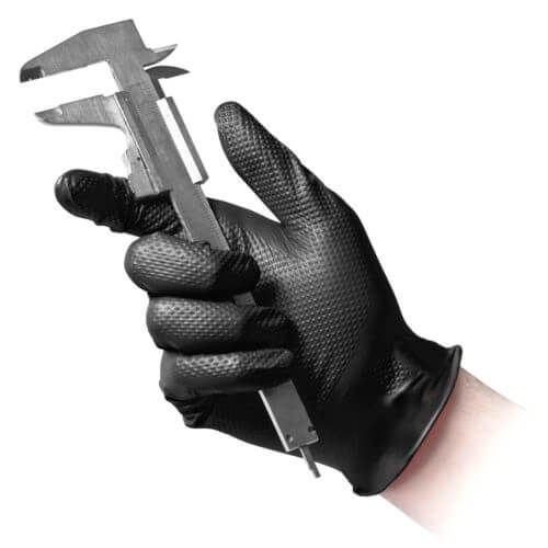 Black Nitrile Gloves Heavy Duty Full Scale Grip 8.4gr 50pk - Sweeney Motor Factors