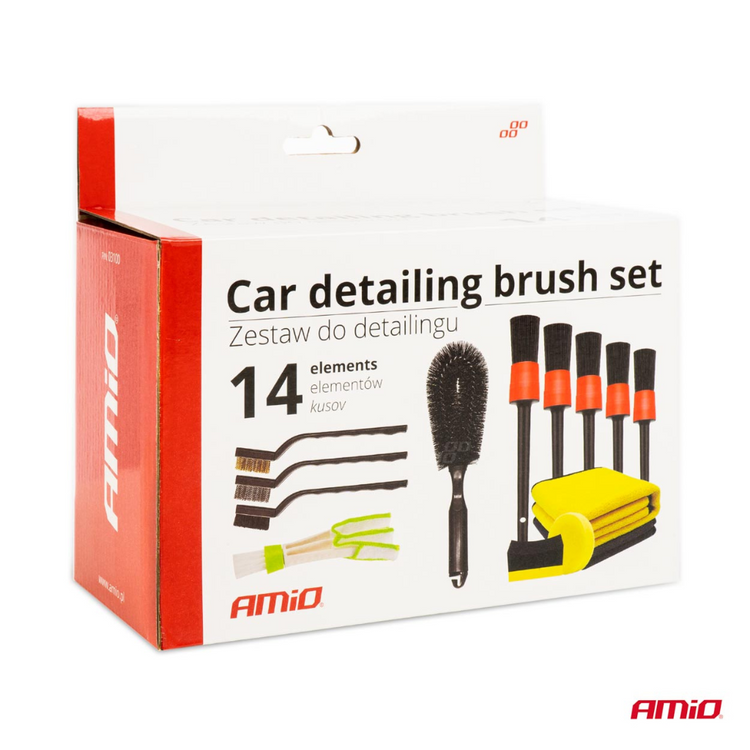 Car detailing mix brush sponge and microfiber set 14pcs