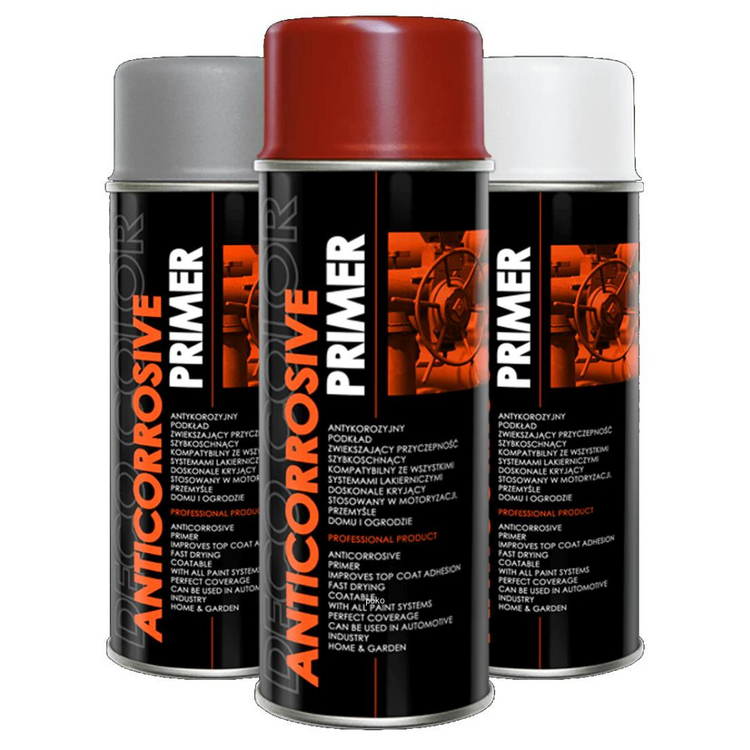 Deco Color-Anticorrosive Primers Black White Grey Red 400ml