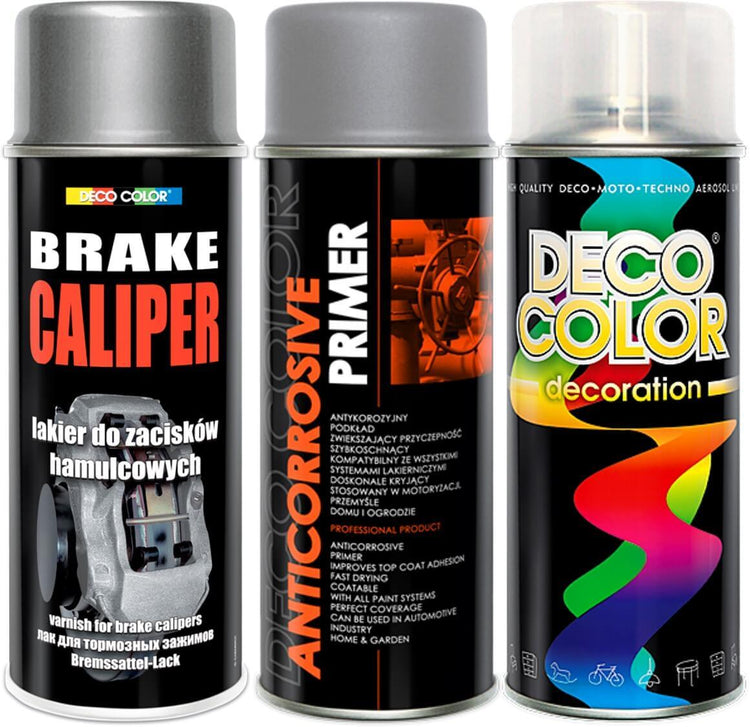 Brake Caliper Spray Paint 3pc Kit Silver - Deco Color Ireland