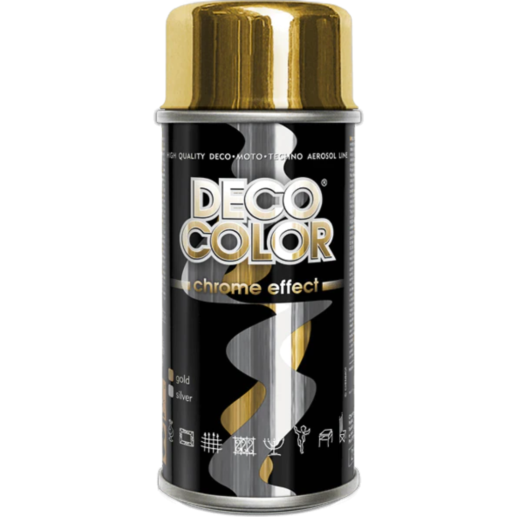 Deco Color-Chrome Effect Spray Paint Silver Copper Gold -