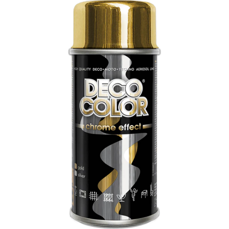 Deco Color-Chrome Effect Spray Paint Silver Copper Gold -