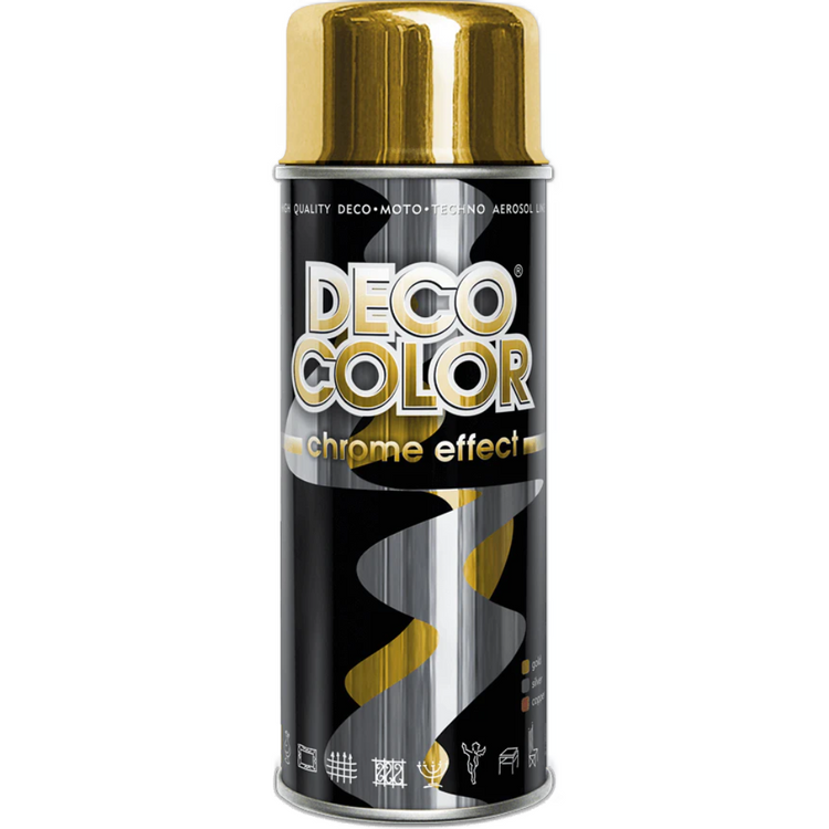 Deco Color-Chrome Effect Spray Paint Silver Copper Gold -