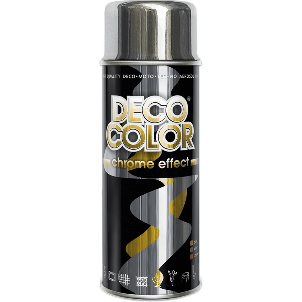 Deco Color-Chrome Effect Spray Paint Silver Copper Gold -