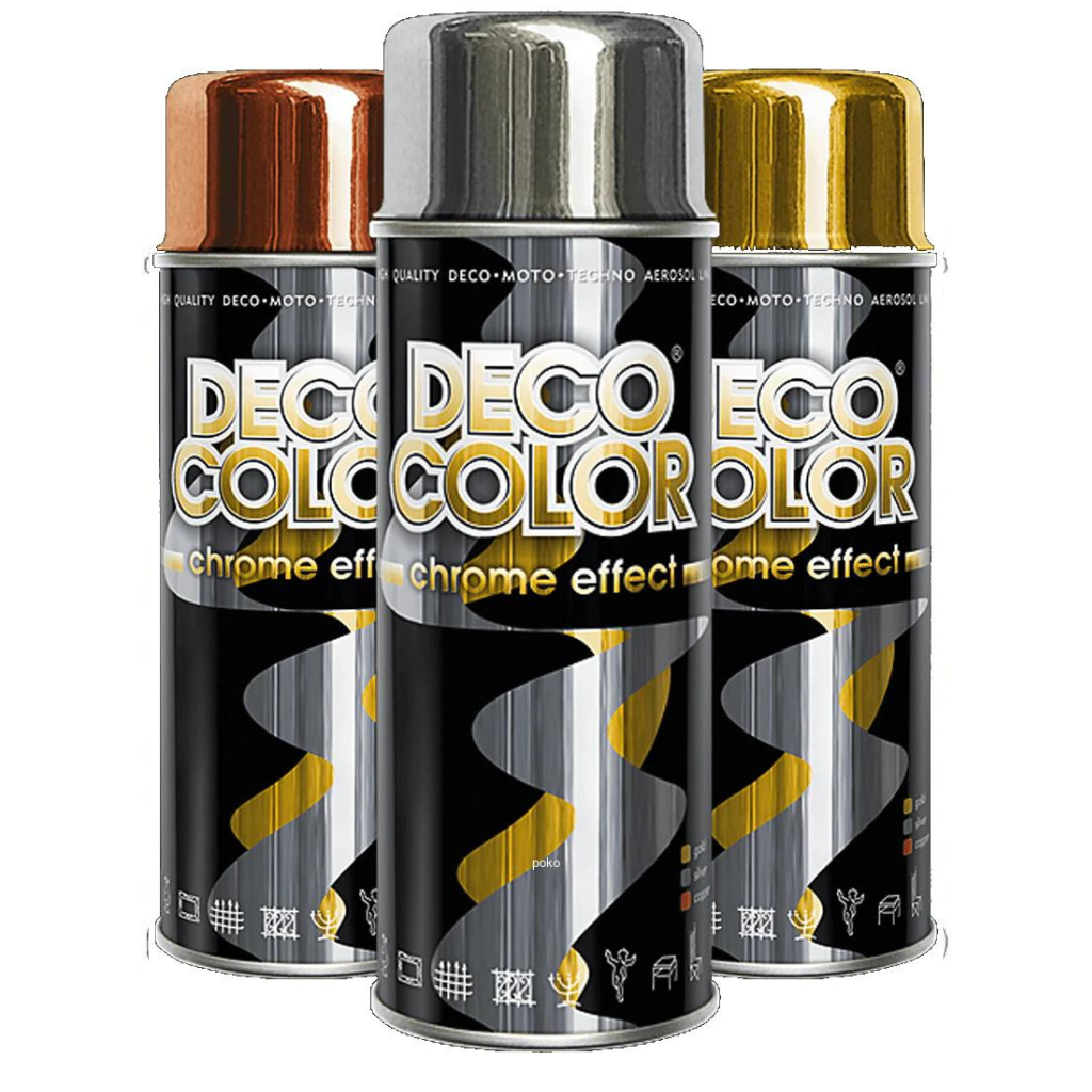 Deco Color-Chrome Effect Spray Paint Silver Copper Gold -