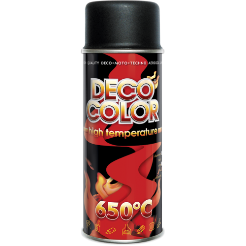 High Temperature Heat Resistant Spray Paint 400ml Black - Deco Color Ireland