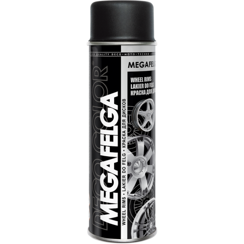 Megafelga Alloy Wheel Rims Spray Paint Matt Black 500ml - Deco Color Ireland