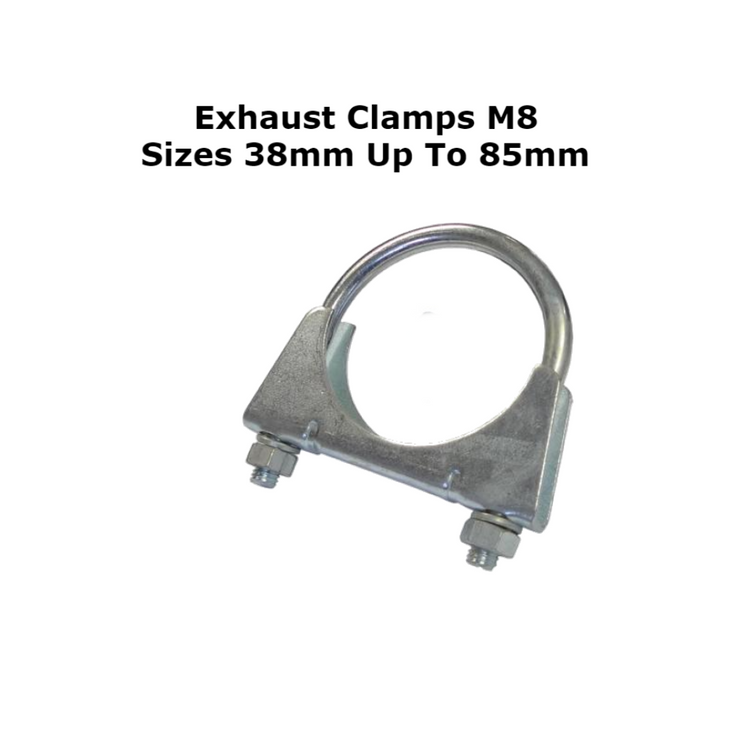 Exhaust clamp u bolt band m8 x 38mm - 85mm