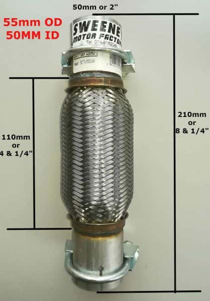 Exhaust Flexi Coupler Repair Pipe With Clamps - Sweeney Motor Factors