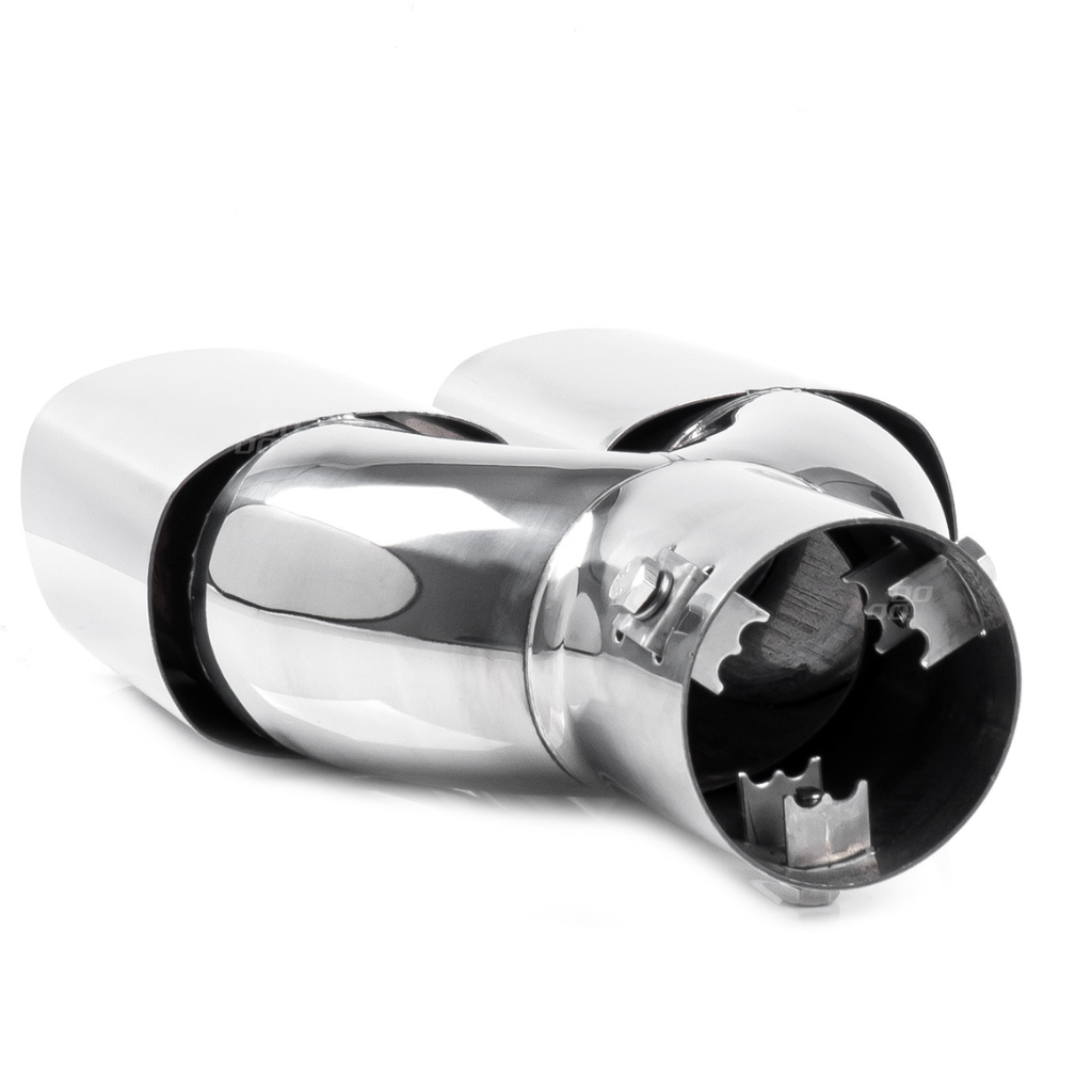 Exhaust tail pipe twin chrome 43 - 62 mm