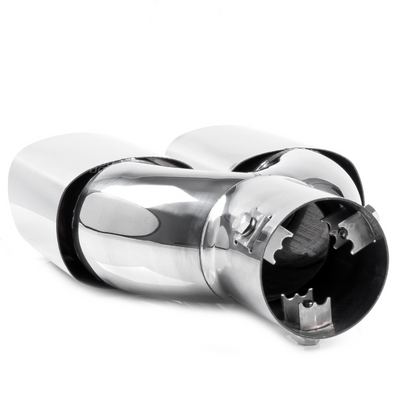 Exhaust tail pipe twin chrome 43 - 62 mm